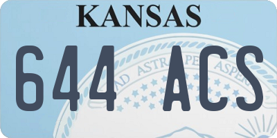 KS license plate 644ACS