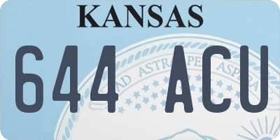 KS license plate 644ACU