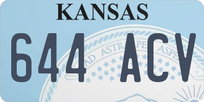 KS license plate 644ACV