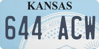 KS license plate 644ACW