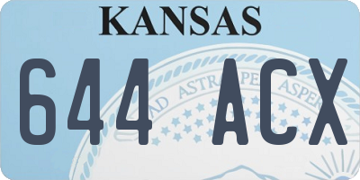 KS license plate 644ACX
