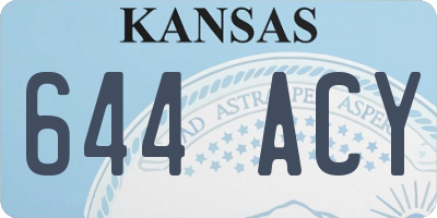 KS license plate 644ACY