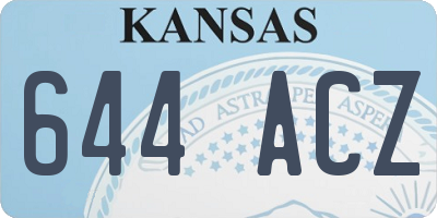 KS license plate 644ACZ