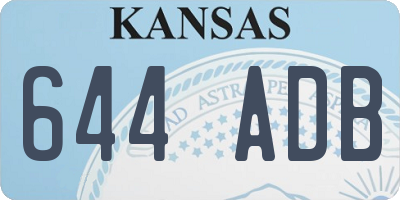 KS license plate 644ADB
