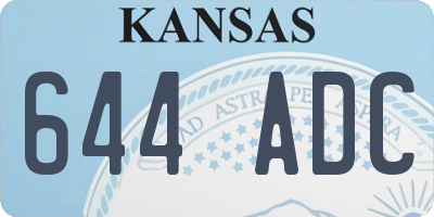 KS license plate 644ADC