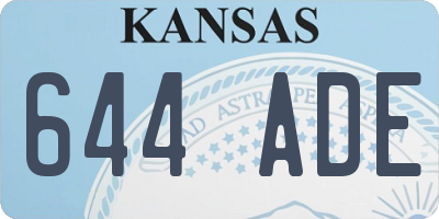 KS license plate 644ADE