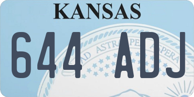 KS license plate 644ADJ