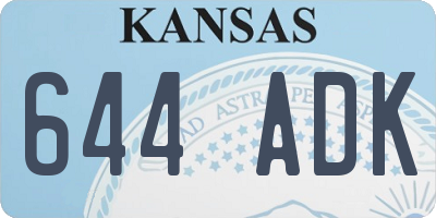 KS license plate 644ADK