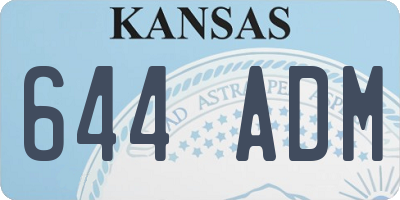 KS license plate 644ADM