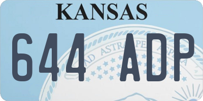 KS license plate 644ADP