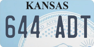 KS license plate 644ADT
