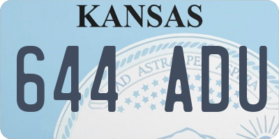 KS license plate 644ADU