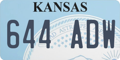 KS license plate 644ADW