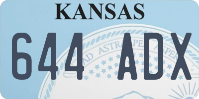 KS license plate 644ADX