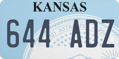 KS license plate 644ADZ