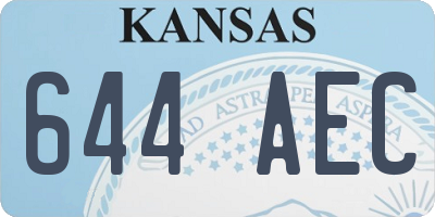 KS license plate 644AEC