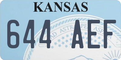 KS license plate 644AEF