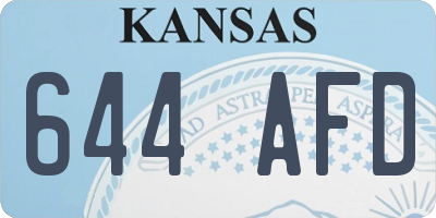 KS license plate 644AFD