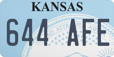 KS license plate 644AFE