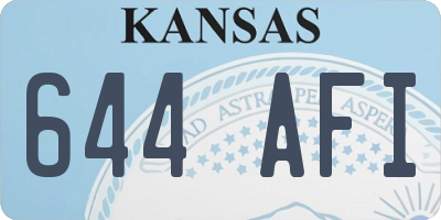 KS license plate 644AFI