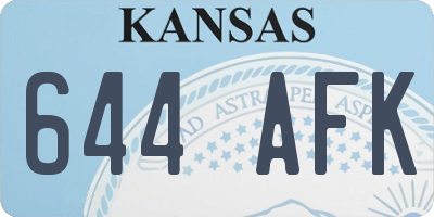 KS license plate 644AFK