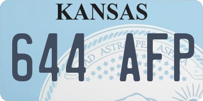 KS license plate 644AFP