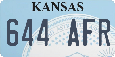 KS license plate 644AFR