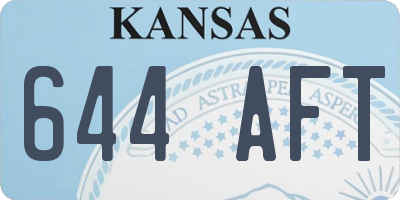 KS license plate 644AFT