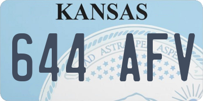 KS license plate 644AFV