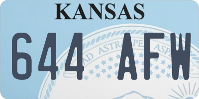 KS license plate 644AFW