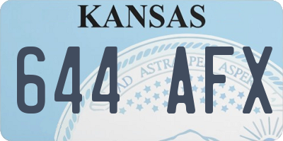 KS license plate 644AFX