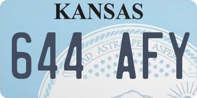 KS license plate 644AFY