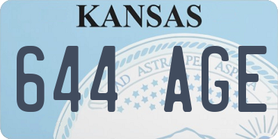 KS license plate 644AGE