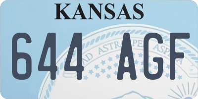 KS license plate 644AGF