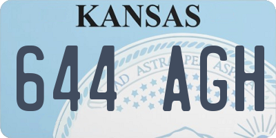 KS license plate 644AGH