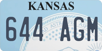 KS license plate 644AGM