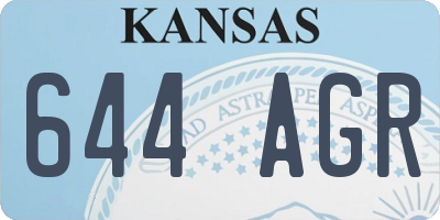 KS license plate 644AGR