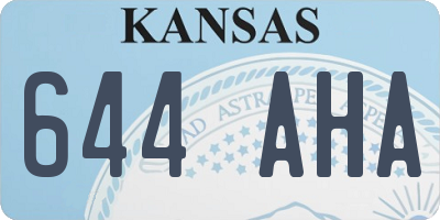 KS license plate 644AHA