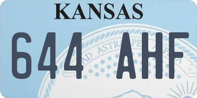 KS license plate 644AHF