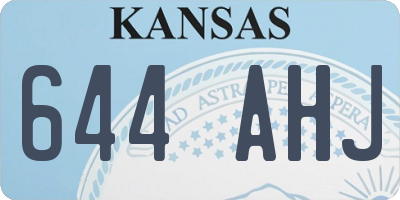 KS license plate 644AHJ