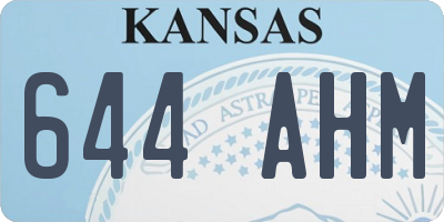 KS license plate 644AHM