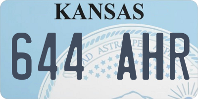 KS license plate 644AHR