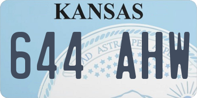 KS license plate 644AHW