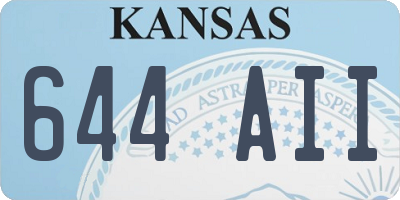 KS license plate 644AII