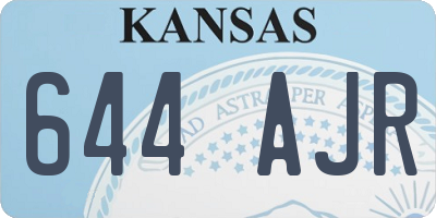 KS license plate 644AJR