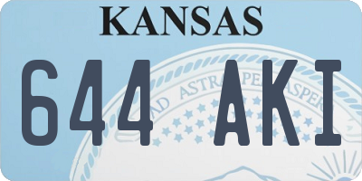 KS license plate 644AKI