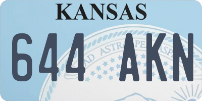 KS license plate 644AKN