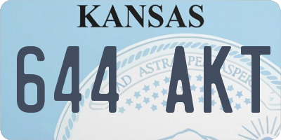 KS license plate 644AKT