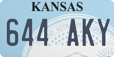 KS license plate 644AKY