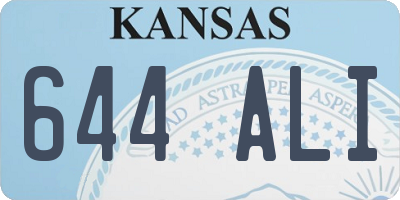 KS license plate 644ALI